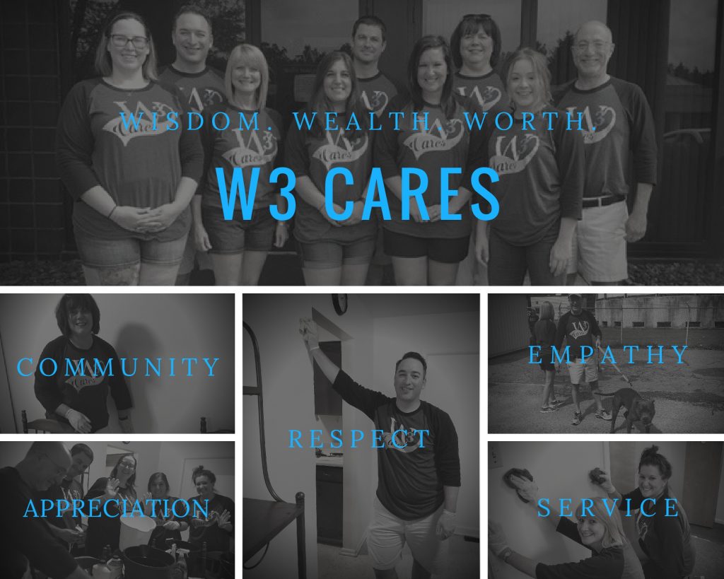 W3 CARES - clack and white collage